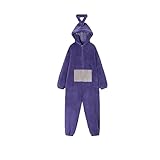 YEBIRAL Teletubbies Kostüm Erwachsene Pyjama Damen Herren Onesie Fasching One Piece Kostüm Cosplay Homewear Kuschel Schlafanzug Jumpsuit mit Kapuze Party Nachtwäsche Langarm Tierkostüm Overall