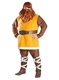 Maskworld Halvar - Vater von Wickie Kostüm - Wams, Hose mit Beinschnürung, Gürtel & Augenklappe - Größe: XXL - Wikinger Verkleidung für Karneval, Fasching & Motto-Party