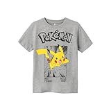 NAME IT Jungen Nkmnoisi Pokemon Ss Top Noos Bfu, Grey Melange, 122-128