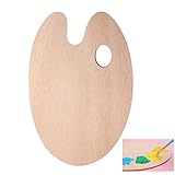 nuoshen Holz Malen Palette, 30x20cm Künstler Daumenloch für Malen Ölfarben Kunst Aquarell