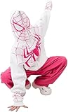 YINGKE Herren Spider Print Full Zip Up Hoodie Vintage Kapuzenjacke Y2K Unisex Oversized Streetwear Sweatshirt (XL, Weiß)