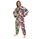 Marvel Kapuzen Flausch Fleece Onesies für Herren und Jugendliche - Bequeme Loungewear S-3XL - Geschenke für Männer (Mehrfarbig, XL)