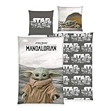Herding Renforcé Wende Bettwäsche 2 TLG. 135x200cm Star Wars Mandalorian Grogu Baby Yoda