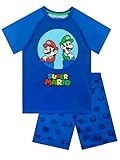 Super Mario Schlafanzug | Mario Und Luigi Schlafanzug Jungen | Kinder Pyjama Jungen Kurz Blau 128