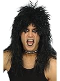 NET TOYS Smiffys Herren Lange Hard Rocker Perücke, Schwarz, One Size, 42178