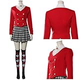 WKDTWCOS Veronica Sawyer Kostüm für Damen, Cosplay, Heathers The Musical Rock, Halloween-Party, Bühnenkleid, komplettes Set (XXXL, Rot)