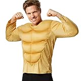 dressforfun 900998 Muskel Shirt für Erwachsene, Bodybuilder Kostüm für Fasching, Karneval, hautfarben - diverse Größen - (XXL | Nr. 304009)