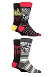 SockShop Herren Iron Maiden Exklusiv Geschenkbox Rockmusik and Schwermetall Baumwollsocken Packung mit 4 Number of the Beast 39-45