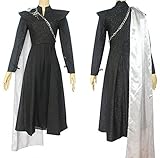 Yanny Daenerys Targaryen Cosplay Damen Daenerys Kostüm Kleid Drachenkrieger Kampfanzug Perück für Halloween (White, XX-Large)