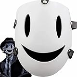 High Rise Invasion Maske, Japanische Anime Sniper Tenkuu Schienbeinschutzmaske Weiß Lächeln PVC Maske für Halloween Kostüm Cosplay Requisiten