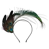 Beaupretty Indische Feder Stirnband Karneval Pfau Feder Kopfschmuck Flapper Haar Reifen Kopfschmuck für Tanz Karneval Maskerade Fransen Show Party