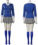 Yanny Heathers Musical Kostüm Rock Damen Veronica Sawyer Cosplay Outfit Halloween Bühnen Kleid Outfit (Blau, Medium)