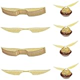 Neodtx Gold Glitter Flügel 40 Stück Geburtstags Kuchen Deko Goldener Schnatz Dekoration FüR Bonbons Schokolade Hexe Cupcake Topper Kinder Party Mottoparty