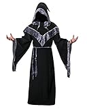 Nofonda Zauberer Kostüm, Dunkler Zauberer Robe, Hexenmeister Umhang, Cosplay Kostüm (L)