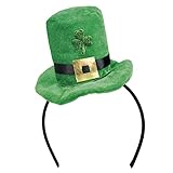 Boland 44908 - Tiara Shamrock, Haarreif, Grün-Schwarz, weicher Mini-Hut, Irland, St. Patricks Day, Karneval, Kostüm, Mottoparty
