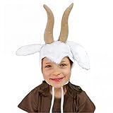 Krause & Sohn Kinder Mütze Ziege weiß Zicklein Tiermärchen Kopfbedeckung Ziegenbock Geißlein Fasching