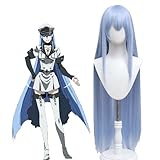 sPeesy Anime Cosplay Perücken Esdeath Cosplay Perücken 100cm lang Gerade Blau Synthetisch Haar Halloween Party Zubehör Perücken