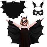 Capaneus Fledermaus Kostüm Kinder, Fledermauskostüm Vampir Halloween Kostüm, Fledermausflügel Vampir, Mädchen Junge Faschingskostüme Karneval Kostüm