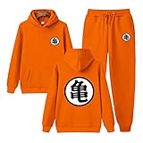 MGTUPK Goku Christmas Jumper Hoody and Pant Set Herren und Damen Langarm Kleidung Sweatsuit orange L