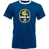 Banana Joe Original Herren Soccer Kontrast T-Shirt #1 mit HighEnd Druck navyblau/weiss 3XL