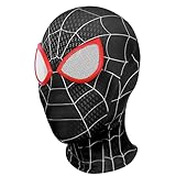 Biuebinc Spiderheld Maske für Kinder und Erwachsene, Superhelden Masken Kinder, Spider kostüm Maske Leicht und atmungsaktiv für Halloween Cospaly、Video Requisiten(Schwarz Erwachsener)