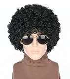 LeMarnia Unisex Erwachsene Schwarz 70er Afro Perücke Halloween Party Kostüm Perücken