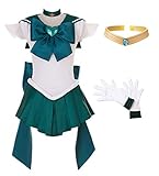 MANMICOS Anime Sailor Moon Sailor Neptun Cosplay Kostüm KaiOu Michiru Halloween Anzug, blau, 42
