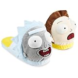 RICK AND MORTY 3D Hausschuhe für Männer und Teenager - Bequeme Pantoffeln mit rutschfester Sohle in Größe 38-45 (Mehrfarbig, 40.41 EU)
