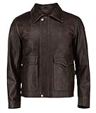 Herren-Jacke Indiana Jones Harrison Ford Used-Look echtes Rindsleder, Braun im Used-Look, 3XL