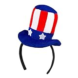 Boland 00240 - Haarreif Aunt Sam, Tiara mit Mini-Hut, USA, Stars and Stripes, Kopfschmuck, Accessoire, Kostüm, Karneval, Mottoparty