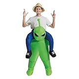 AirSuit Aufblasbares Außerirdischen-Kostüm für Erwachsene | E.T. Kostüm Alien Einheitsgröße | 100% Polyester | Einfach und angenehm zu tragen | Aufblassystem | OriginalCup