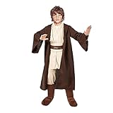 nezababy Jedi Kostüm Luke Skywalker Kostüm Darth Vader Star Ritter Umhang Outfits Wars Tunika Kapuzenumhang kinder Halloween Cosplay (Jedi Kostüm Jungen, L)