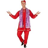 tectake dressforfun Herrenkostüm Inder | Schöne Kurta mit Knopfleiste | Bequeme Hose mit Gummizug | inklusive Schal und Turban (M | Nr. 301026)