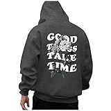 Zofedap Kapuzenpullover Herren Hoodie Männer mit Backprint Sweatshirt Streetwear Sweatjacke Langarm Kapuzenpulli Frühling Herbst Winter