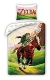 Halantex Bettwäsche-Set The Legend of Zelda, wendbarer Bettbezug 140 x 200 cm und Kissenbezug 70 x 90 cm, mehrfarbig, 100 % Baumwolle