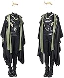 Yanny Sylvie Loki Kostüm Lady Loki Cosplay Outfit Kapuze Umhang für Frauen Hörner Crown Enchantress Halloween Anzüge (M, Loki-Erwachsene)