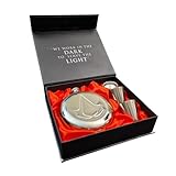 Offiziell lizenzierter Assassin's Creed Flachmann – Offizieller Assassin's Creed Merchandise Assassin's Creed Edelstahl Flachmann Geschenkset mit 2 x 30 ml Edelstahl-Schnapsgläsern und 1 x