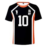 Damen Herren Japanese Anime Haikyuu T-Shirt Tops，Cosplay High School Karasuno Volleyball Team Trikot No.4 Tee Top