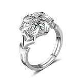 Kashasin Anime Ringe Elfen Prinzessin Galadriel Nenya 925 Sterling Silber Ring für Frauen Cosplay Ring Schmuck Prop, US 9, Zirkonia