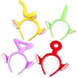 Aonuily Teletubbies Stirnband, 4 Stück Teletubbies Cartoon Charakter Stirnband Tinky Winky, Po, Laa-Laa, Fancy Dress Kostüm Haarband Geburtstag Zubehör für Erwachsene Kinder Geschenk