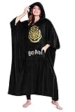 Harry Potter Übergroße Kapuzenpullover Decke Damen und Herren Oversized Hoodie Winter Warme Decke zu Überziehen(Schwarz Lang)