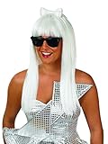 Fun Shack Damen Popstar Weiße Perücke, Perücke Bob Weiß, Perücke Weiß, Perrücke Weiß, Weisse Perücke Damen, Weiß Perücken Damen Fasching