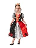 Rubie's 641007L Offizielles Königin der Herzen Kostüm, Buch Tag Charakter, Kinder, groß (Alter 7-8 Jahre, Länge 128 cm). Halloween