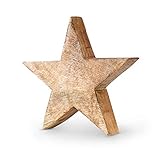 levandeo Stern Holzstern Mango 20cm Mangoholz Braun Natur Dekoration Tischdeko Holzdeko Unikat