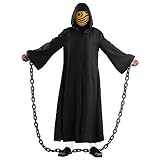NIRANJAN Obito Kostüm für Erwachsene, Anime, Umhang mit Kapuze, Outfit Ninja Cloak Halloween Cosplay Animation Karneval Kostüm für Damen Herren (S)