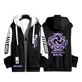 OUHZNUX Raiden Shogun Genshin Impact Hoodie Männer Frauen Y2K Zip Up Hoodies Langarm Sweatshirts Pullover Casual Tops Harajuku Übergroße Jacke-3||XL