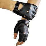 Chyuxinda Punk Handschuhe PU Leder Fingerlose Gotik Handschuhe für Erwachsene Hip Hop Halloween Cosplay Karneval Kostüm