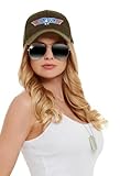 MIMIKRY Kostümzubehör Set Top Gun Kappe Brille Kette mit Dog Tag Jetpilot Kampfjet Pilot Kampfflieger Kampfpilot Flieger Army