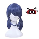 kostüm Ladybug marienkäfer Lady Bug perücke mädchen Kinder Damen Maske zubehör Erwachsene perrücke mit Set Blaue Costume Frauen käfer perücken Halloween Fasching Karneval