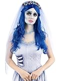 Smiffys Corpse Bride Emily, Perücke, Lang und gewellt